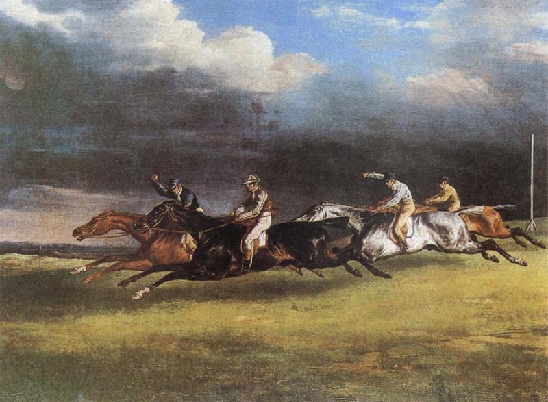 Theodore Gericault The Epsom Derby Norge oil painting art